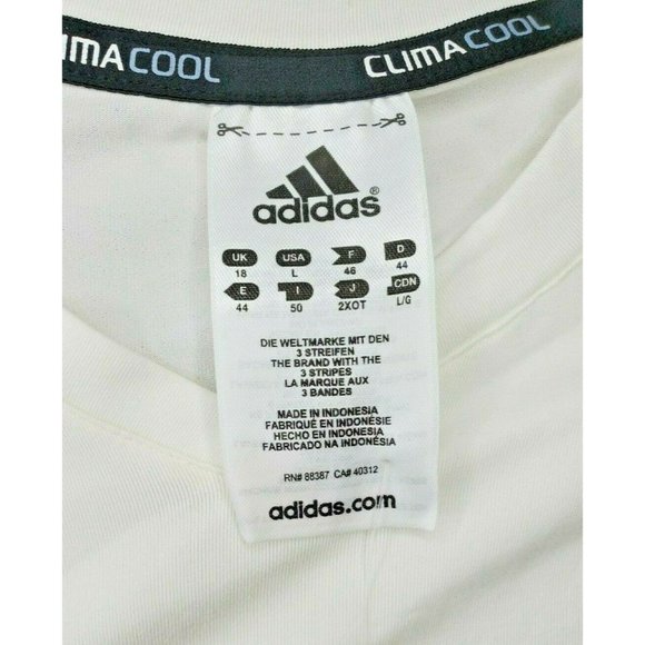 Adidas Clima Cool MSTCA Short Sleeve White Black Large Activewear T Shirt - Picture 8 of 12